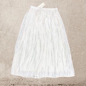 Cream Midi A-Line Skirt for Weddings